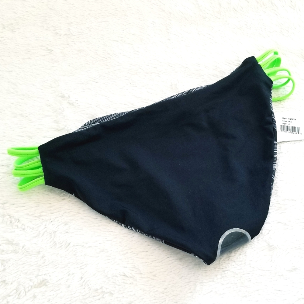 L*Space Low Down Neon Reversible Strappy Bikini Bottom NWT - Picture 9 of 11